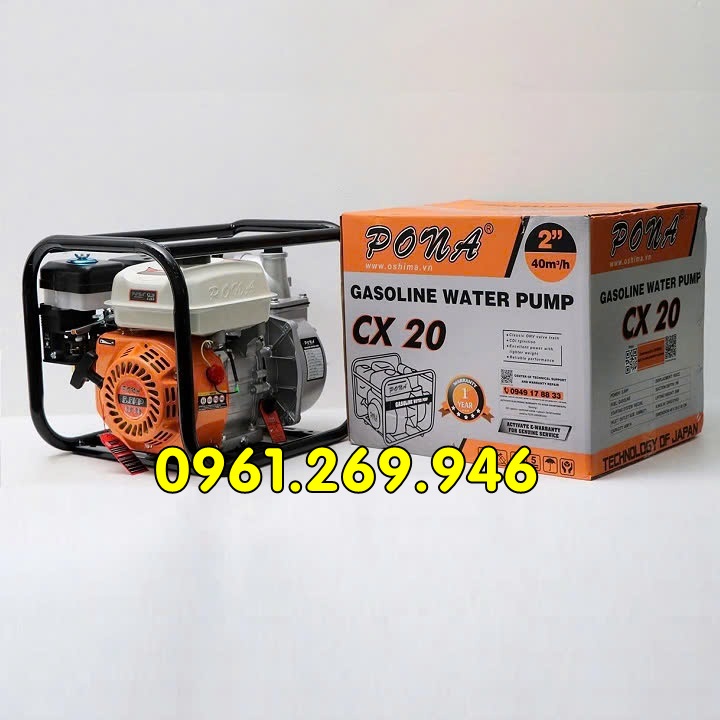 Máy bơm nước chống ngập úng Pona CX20 động cơ xăng 5.5HP