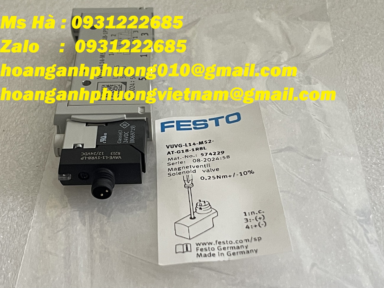 VUVG-L14-M52-AT-G18-1R8L  Festo  van điện từ hàng mới