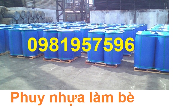 Thùng phuy nhựa nắp kín làm nhà nổi chống lũ, phuy nhựa