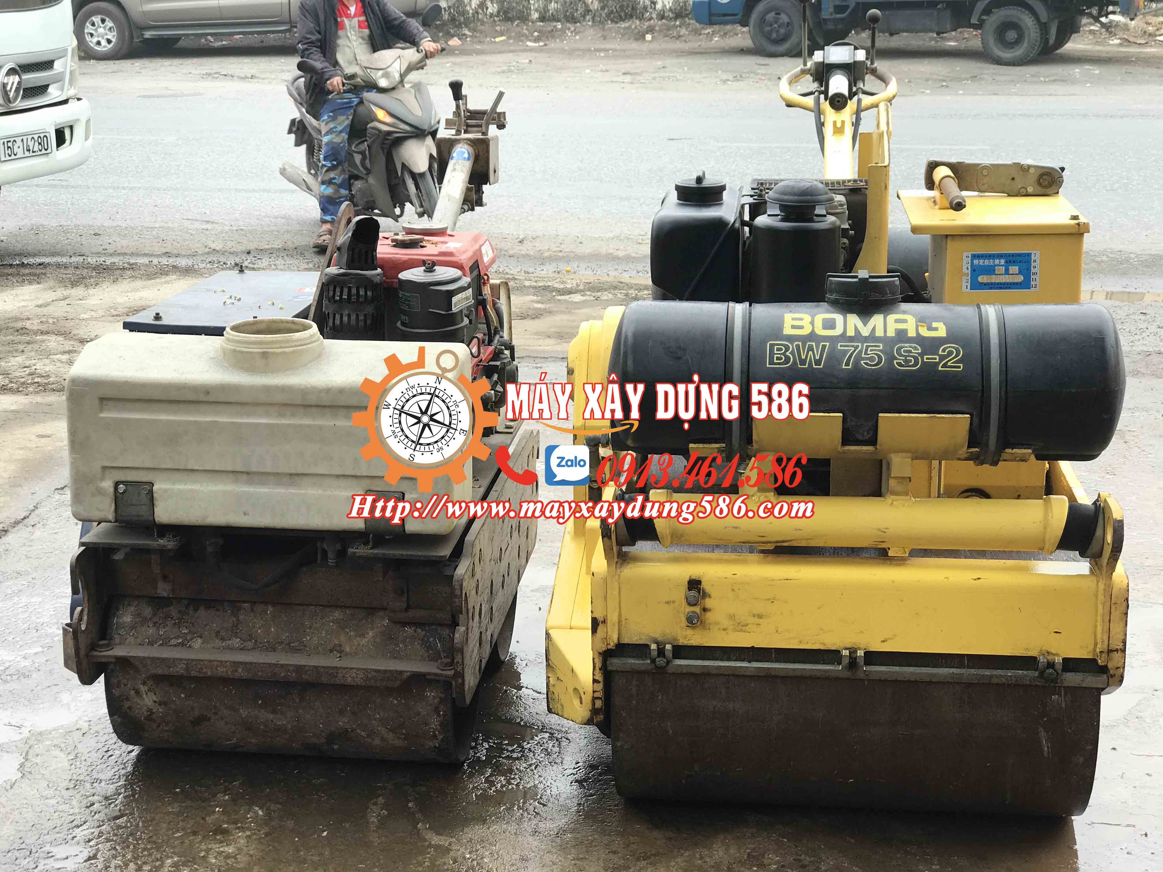 Máy lu rung dắt tay mini nhật bãi hàng sẵn