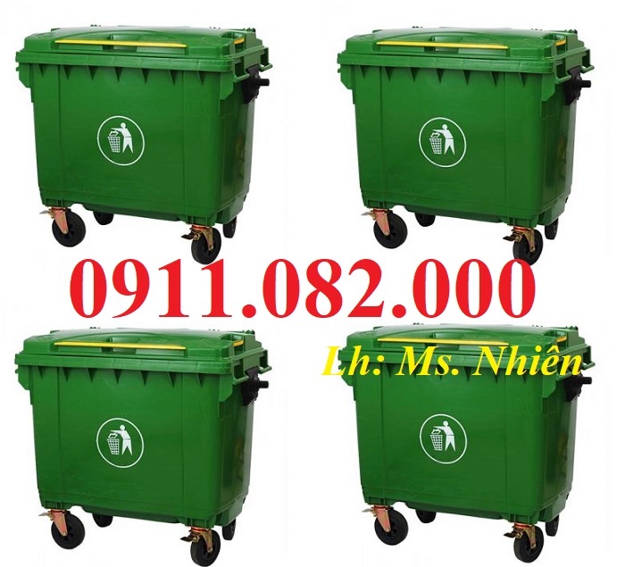 Xả kho thùng rác 240 lít giá rẻ- thùng rác màu xanh-lh 0911082000