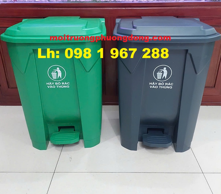 Thùng rác nhựa 30 lít đạp chân loại không có ruột thùng bên trong