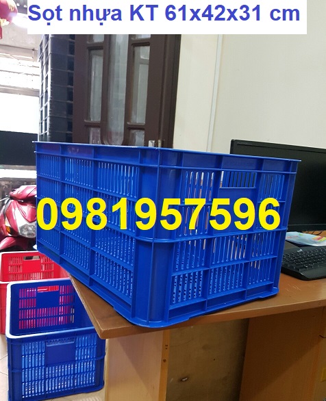 sọt nhựa, sóng nhựa hở, sọt nhựa cao 31 cm