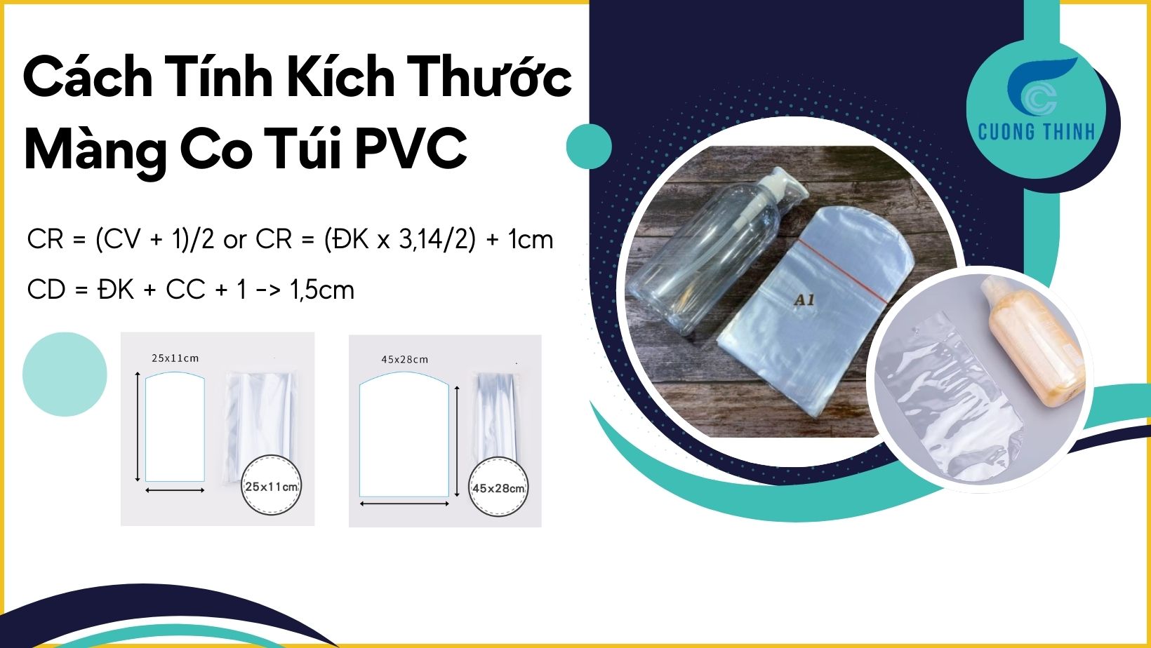 Màng co túi PVC ép cong bọc chai thuốc trừ sâu