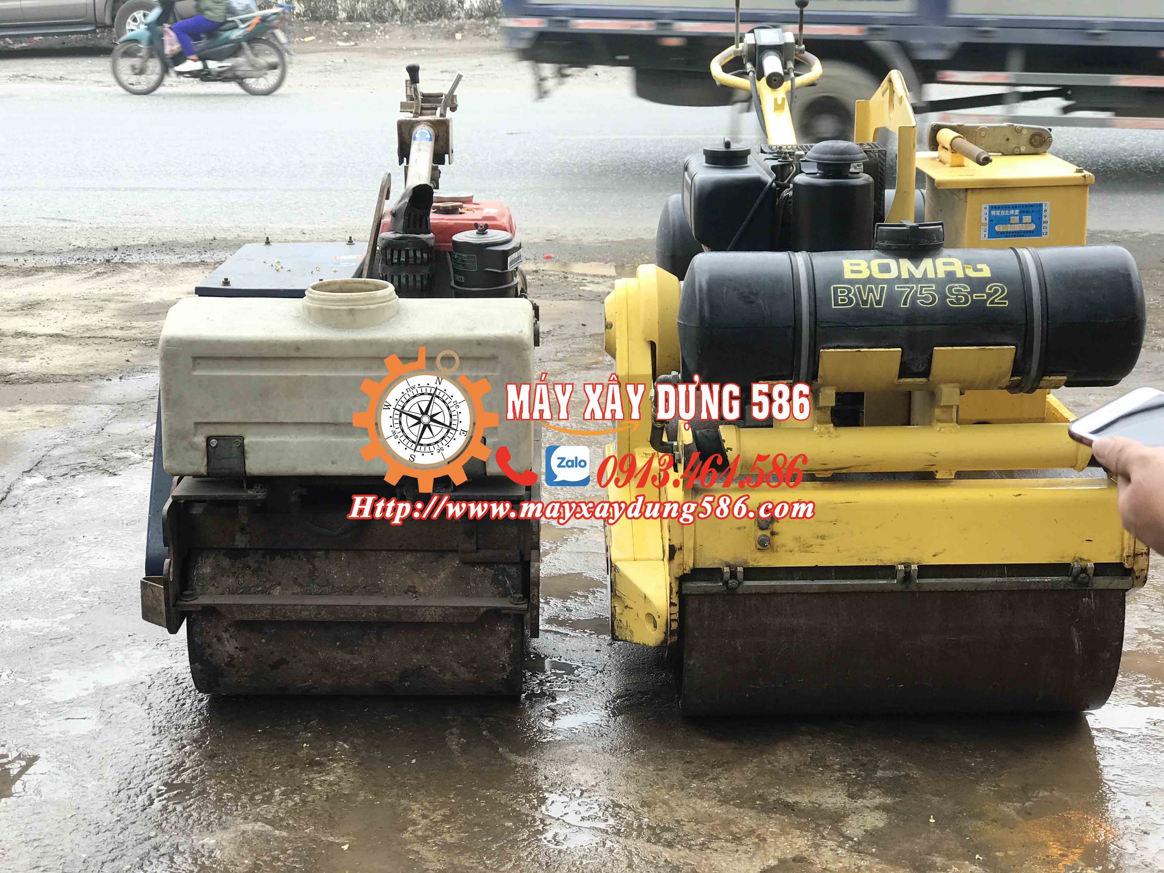 xe lu rung nhật bãi, loại mini dắt tay