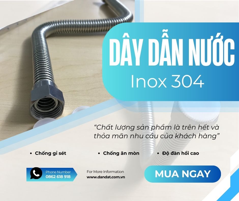 Dây Dẫn Nước Nóng Lạnh Vòi Lavabo, Dây Cấp Nước Mềm Inox