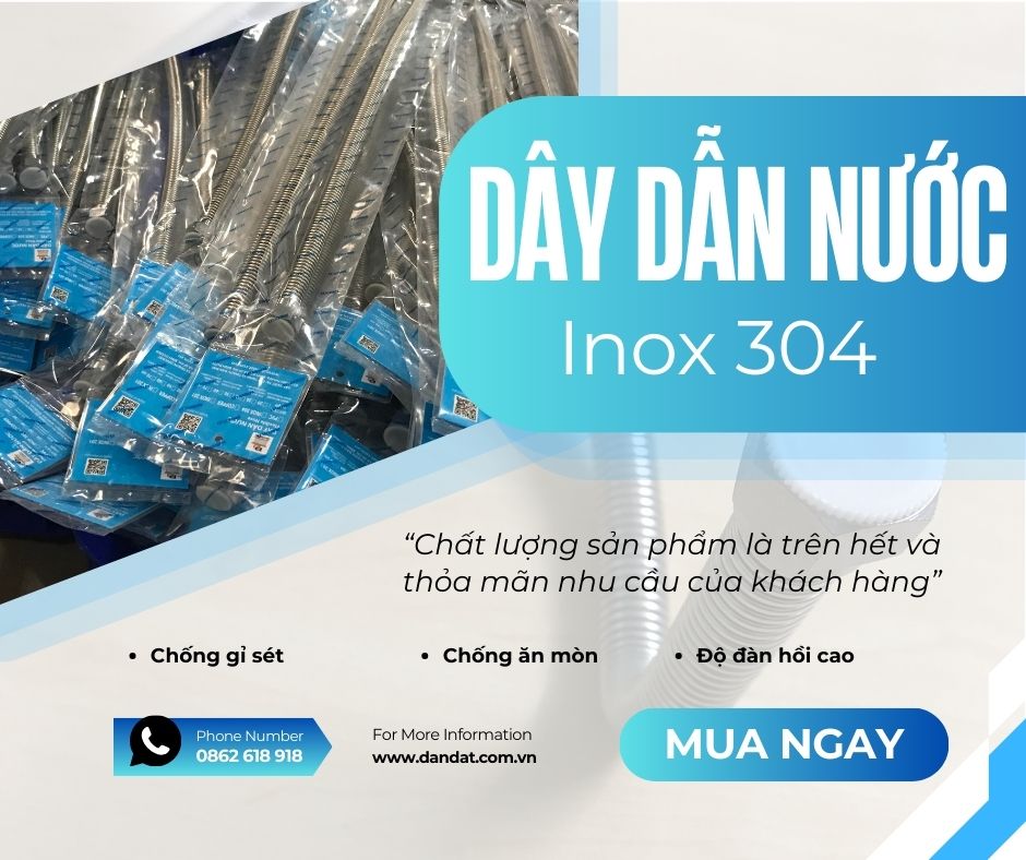 Dây Dẫn Nước Nóng Lạnh Vòi Lavabo, Dây Cấp Nước Mềm Inox