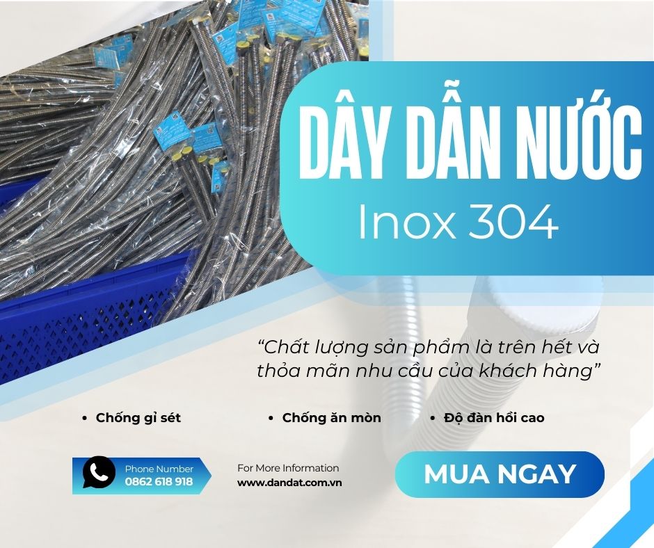 Dây Dẫn Nước Nóng Lạnh Vòi Lavabo, Dây Cấp Nước Mềm Inox