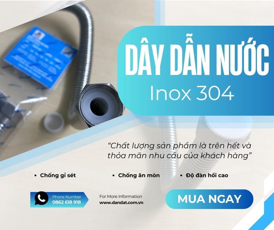 Dây Dẫn Nước Nóng Lạnh Vòi Lavabo, Dây Cấp Nước Mềm Inox