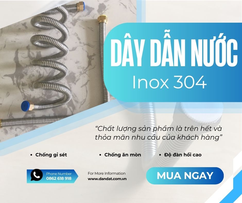 Dây Dẫn Nước Nóng Lạnh Vòi Lavabo, Dây Cấp Nước Mềm Inox