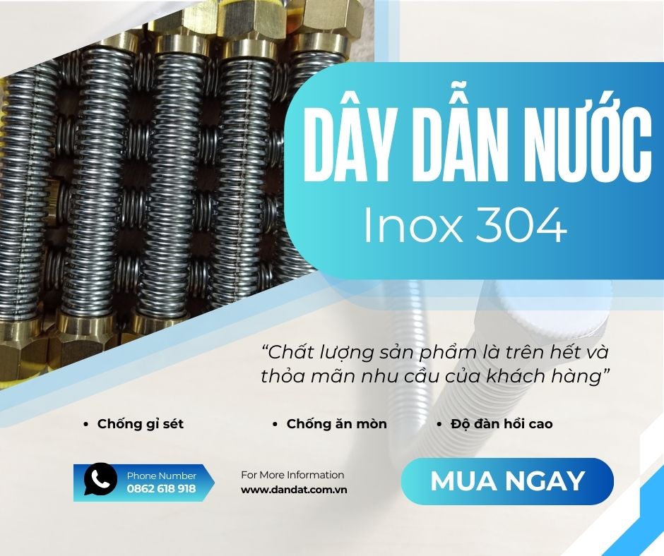 Dây Dẫn Nước Nóng Lạnh Vòi Lavabo, Dây Cấp Nước Mềm Inox