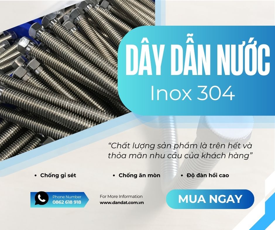 Dây Dẫn Nước Nóng Lạnh Vòi Lavabo, Dây Cấp Nước Mềm Inox