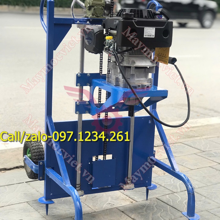 Máy khoan đất công nghệ cao 7Hp Kawasaki KW196 màu xanh