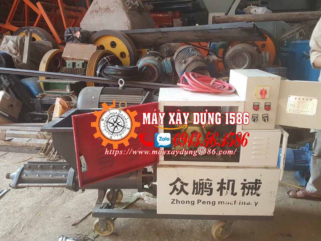 Máy phun vữa chát tường chạy điện sẵn kho