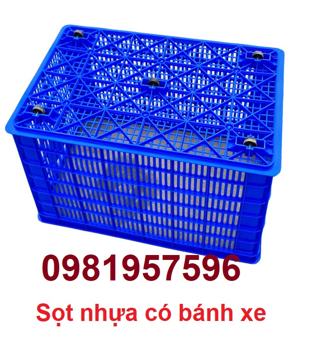 Sọt nhựa có bánh xe, sóng nhựa hở, sóng nhựa có bánh xe