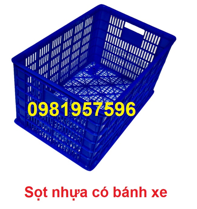 Sọt nhựa có bánh xe, sóng nhựa hở, sóng nhựa có bánh xe