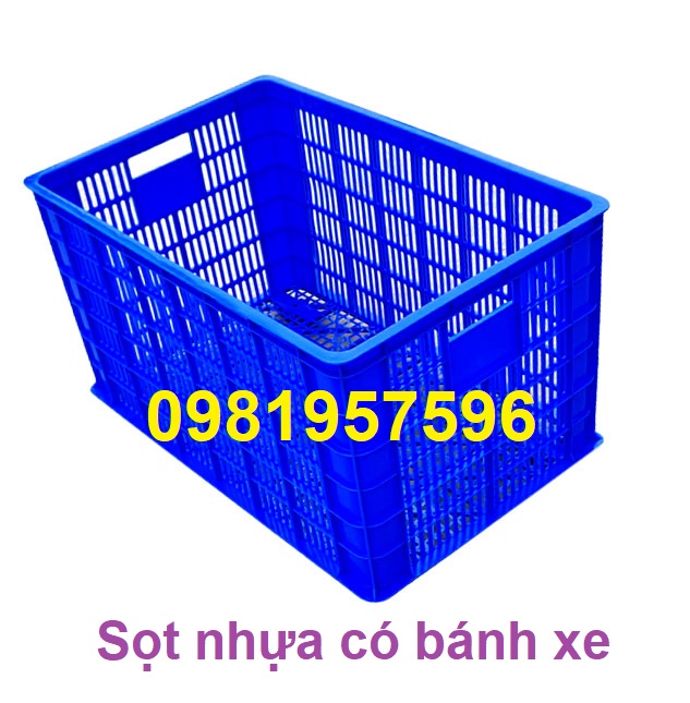 sọt nhựa 5 bánh xe, sọt nhựa có bánh xe kéo hàng