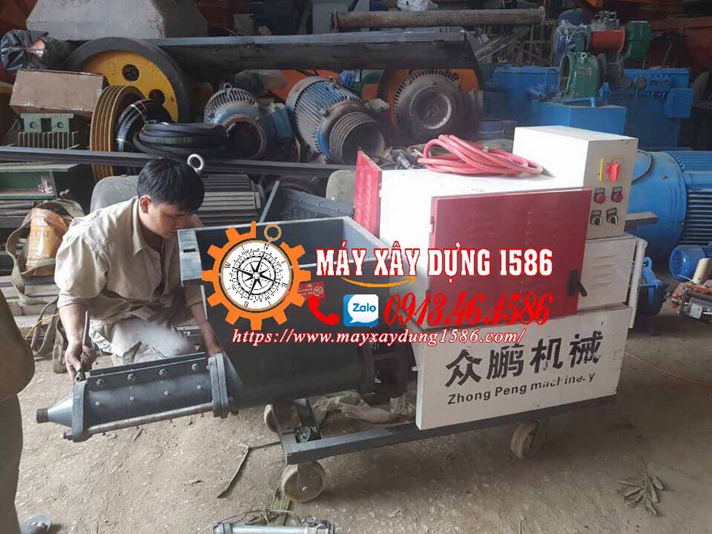 máy phun vữa chát tường chạy điện giá rẻ