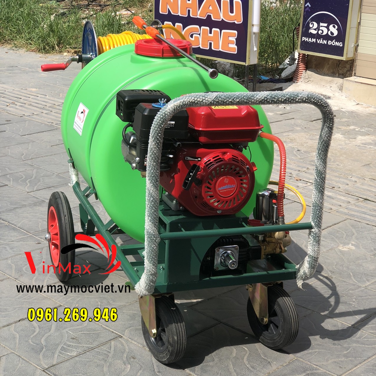 Máy phun thuốc thùng phuy 160L động cơ xăng 5.5HP