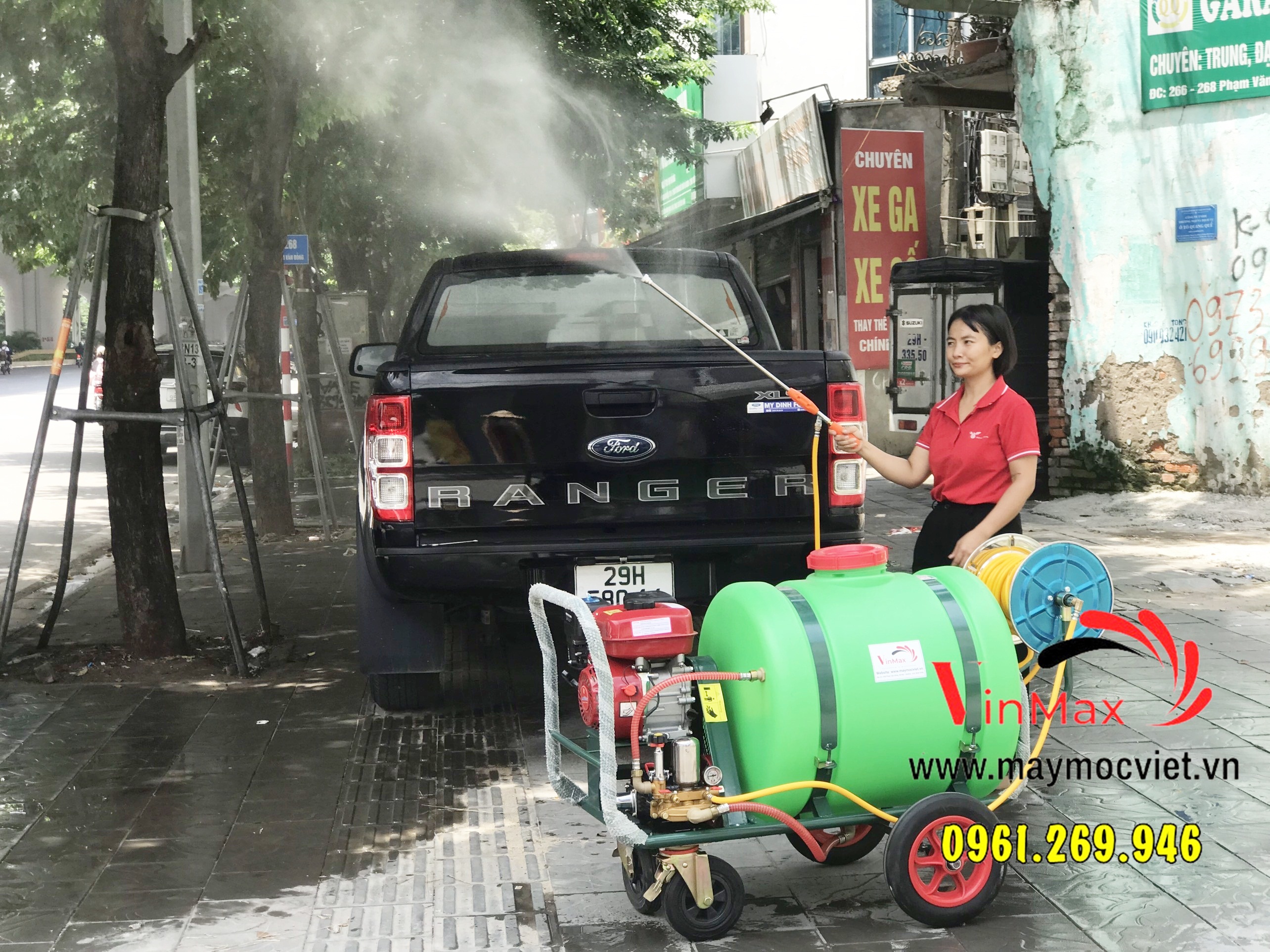 Máy phun thuốc thùng phuy 160L động cơ xăng 5.5HP