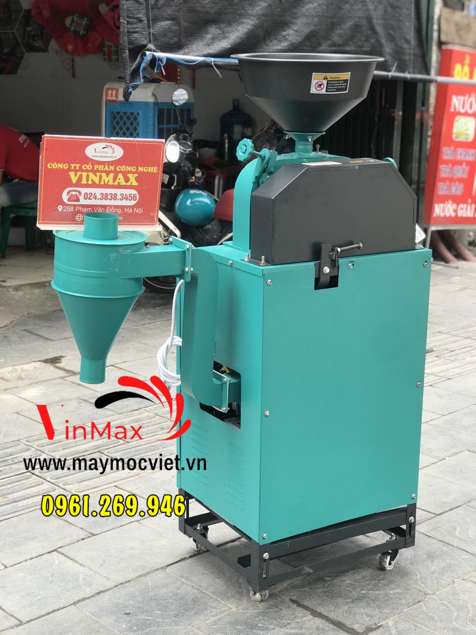 Máy xát gạo 2 chức năng xát trắng xát lứt motor điện 3kw