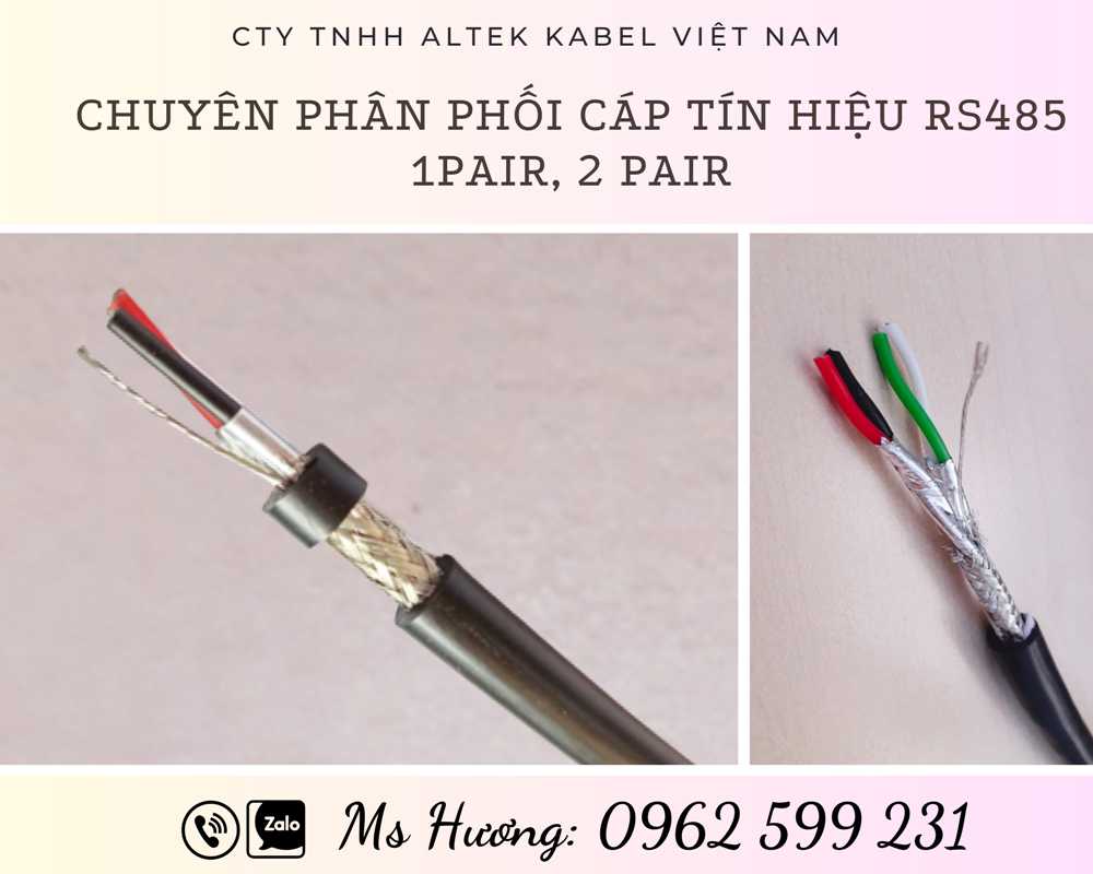 Cáp RS485 / Cáp tín hiệu xoắn cặp chống nhiễu 1Pair, 2 Pair