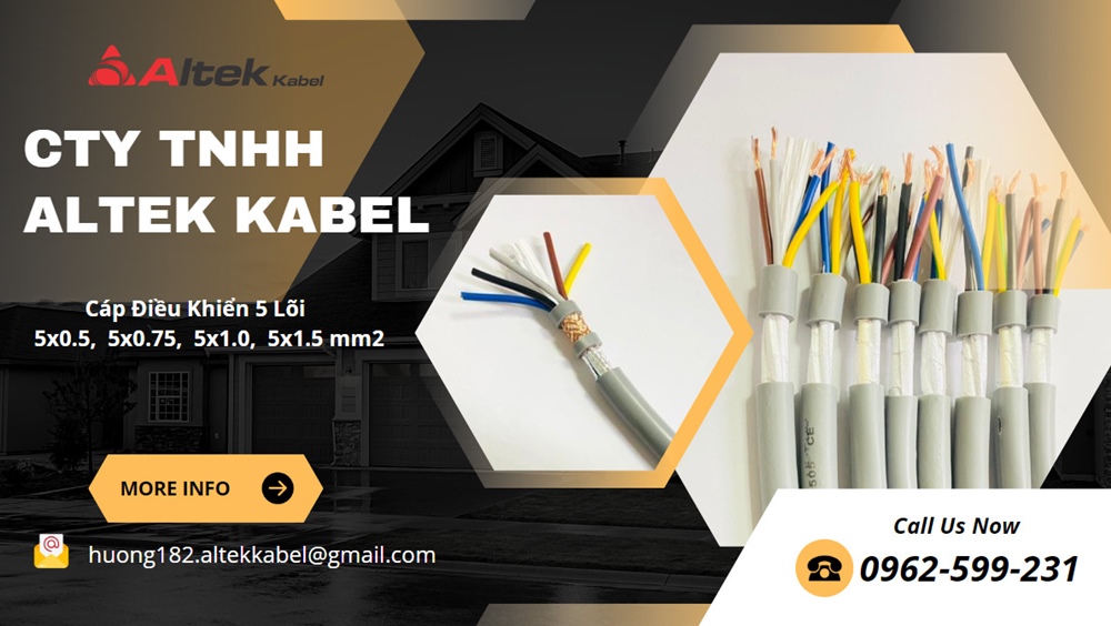 Cáp 5 lõi, Cáp điều khiển Altek kabel 300/500v