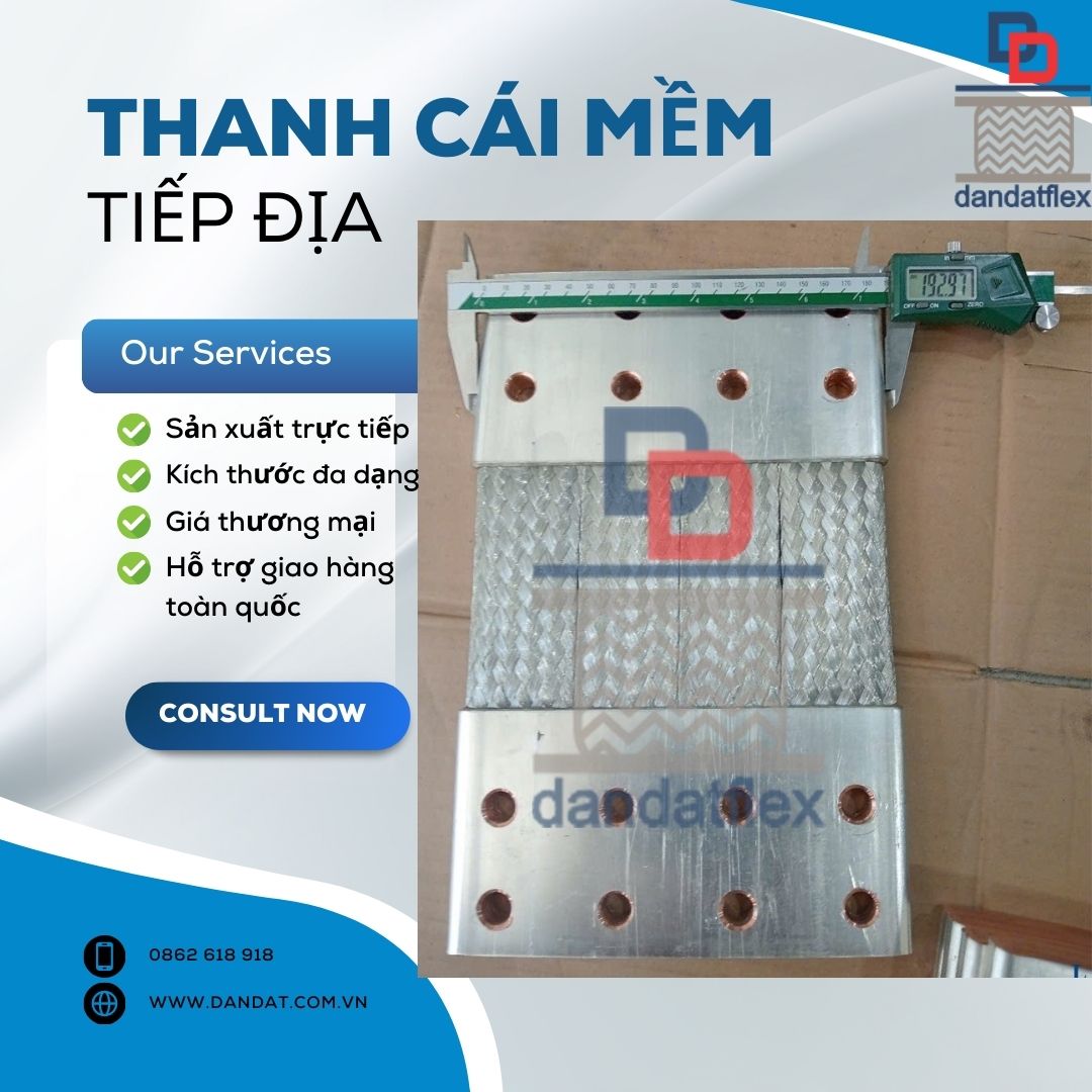 Khớp nối đồng bện mềm mạ thiếc, Flexible Busbar, Dây đồng bện 25mm2