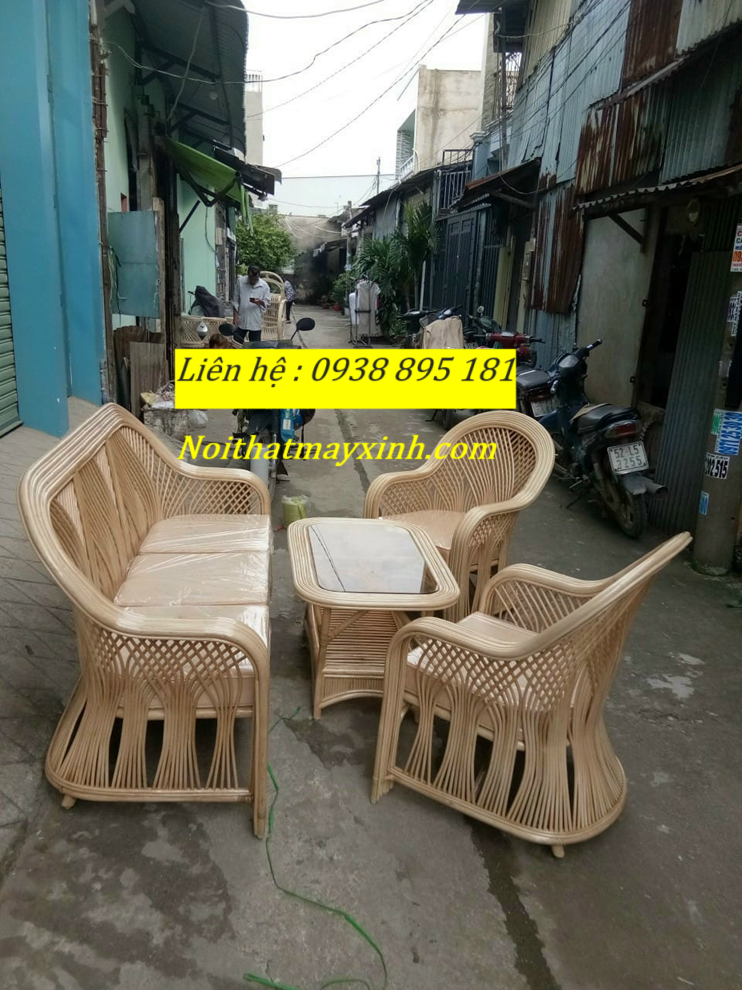 Sofa mây tre đan phòng khách chất liệu mây tự nhiên, ghế sofa mâynhiên