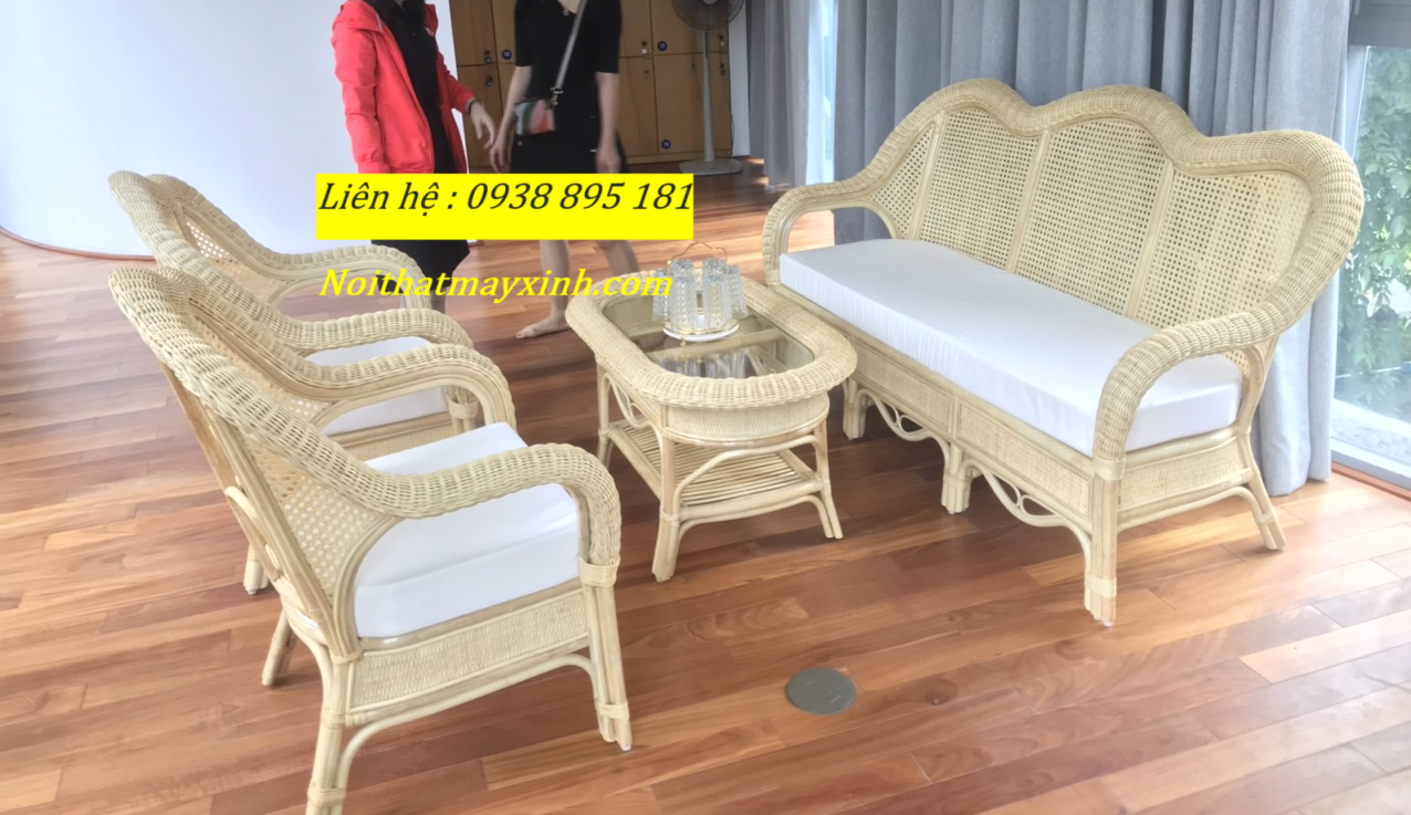 Sofa mây tre đan phòng khách chất liệu mây tự nhiên, ghế sofa mâynhiên