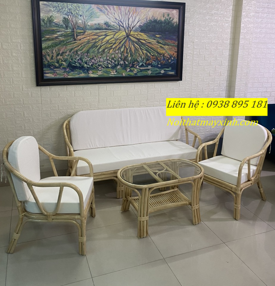 Sofa mây tre đan phòng khách chất liệu mây tự nhiên, ghế sofa mâynhiên