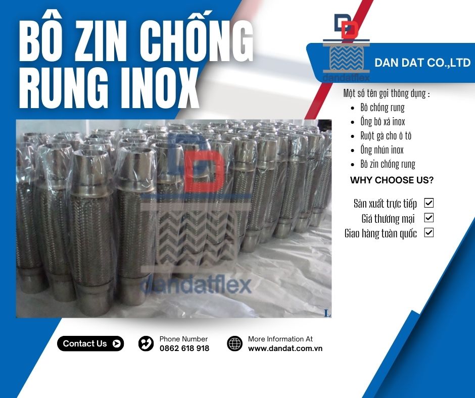 Bô xả mềm ô tô, Khớp nối inox, Ống mềm chống rung động cơ,Ruột gà inox