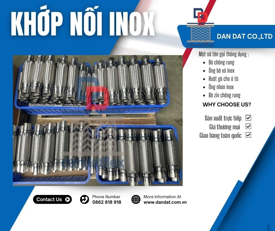 Bô xả mềm ô tô, Khớp nối inox, Ống mềm chống rung động cơ,Ruột gà inox