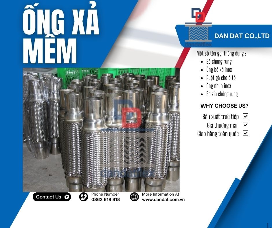 Bô xả mềm ô tô, Khớp nối inox, Ống mềm chống rung động cơ,Ruột gà inox