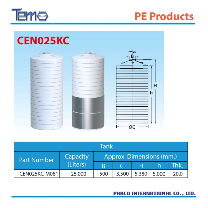 Bồn nhựa TEMA PAKCO THAILAND, bồn chứa dung tích lớn lên đến 5000Lits