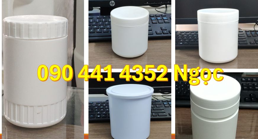 Bán hủ nhựa HDPE 1kg, hủ nhựa đựng 500g bột nghệ, hủ nhựa 250g đựng