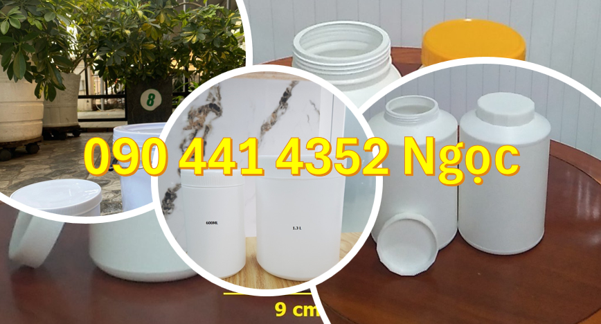 Bán hủ nhựa HDPE 1kg, hủ nhựa đựng 500g bột nghệ, hủ nhựa 250g đựng