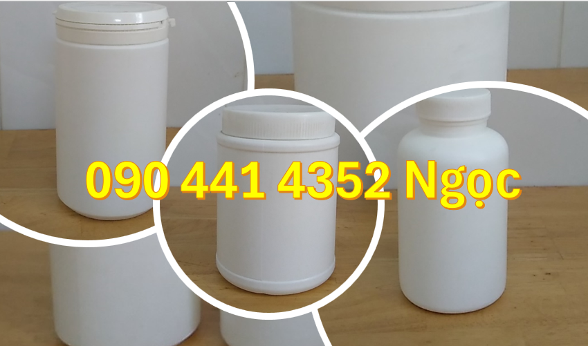 Bán hủ nhựa HDPE 1kg, hủ nhựa đựng 500g bột nghệ, hủ nhựa 250g đựng