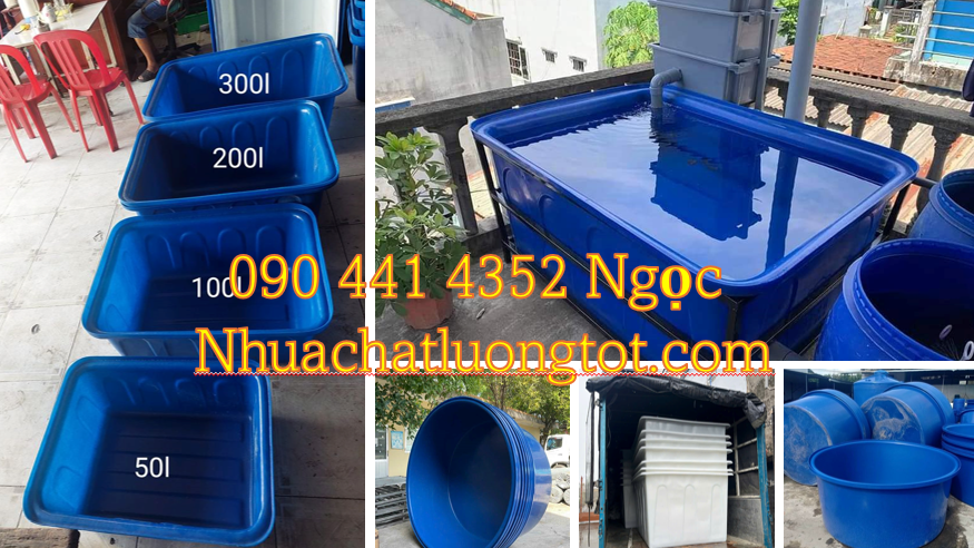 Thùng nhựa chữ nhật 1000L đựng nước, thùng nhựa 1100L đựng nông sản