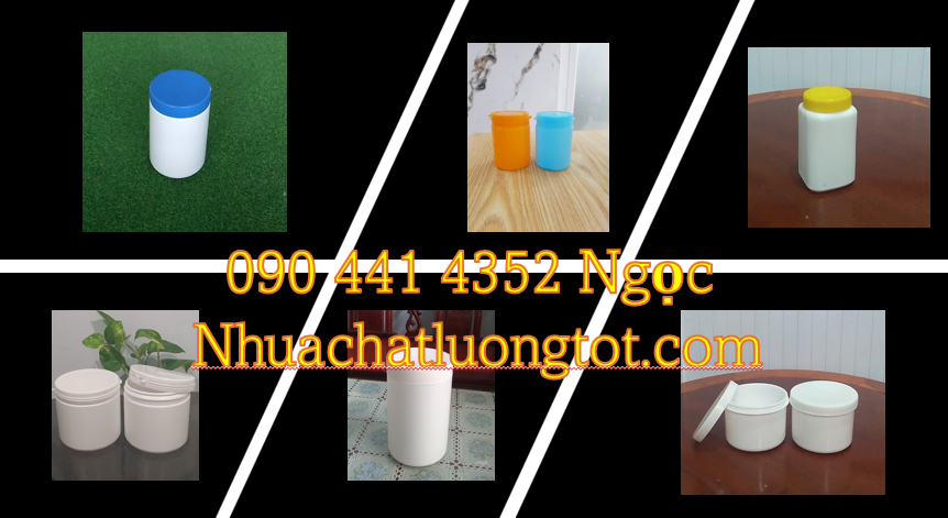 Hủ nhựa 1 ký đựng thực phẩm, hủ nhựa 0.5gr đựng hoá chất, hủ nhựa 250g