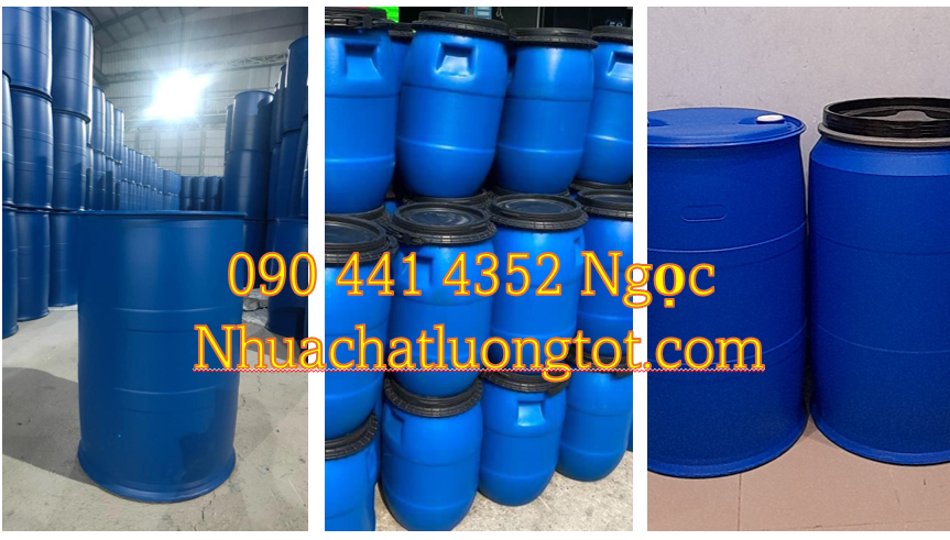 Gía thùng phuy nhựa 220L cũ đẹp, thùng phuy nhựa đựng hoá chất