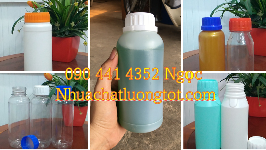 Chai nhựa 1 lít dày vòi nhấn, chai nhựa 500m đựng sơn, lọ nhựa 250ml