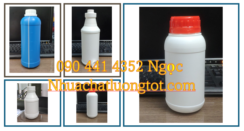 Chai nhựa 1 lít đựng nước lau sàn, chai nhựa 500ml đựng nước rửa chén