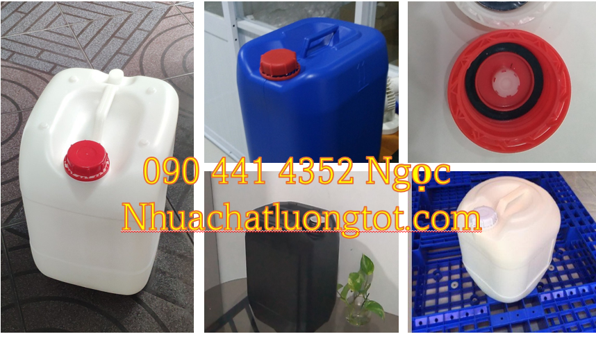 Thùng nhựa vuông 10 lít đựng mực, can nhựa 20 lít đựng nông dược,