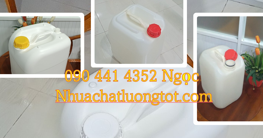 Thùng nhựa vuông 10 lít đựng mực, can nhựa 20 lít đựng nông dược,