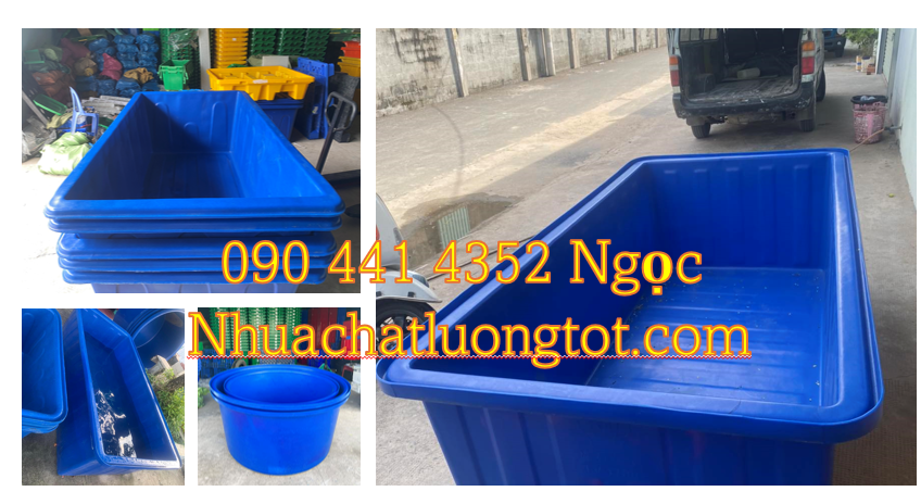 Cung cấp thùng nhựa vuông 100 lít xanh, thùng nhựa chữ nhật 200 lít,