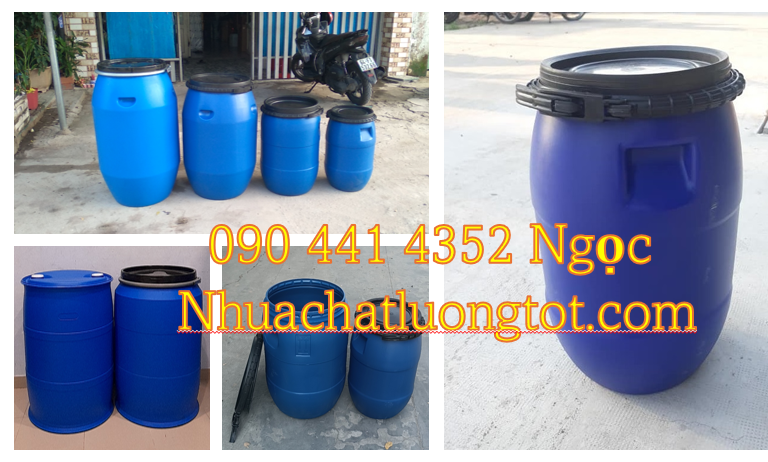 Thùng phuy nhựa 220l đựng hoá chất y tế, thùng phuy đựng hoá chất 120L