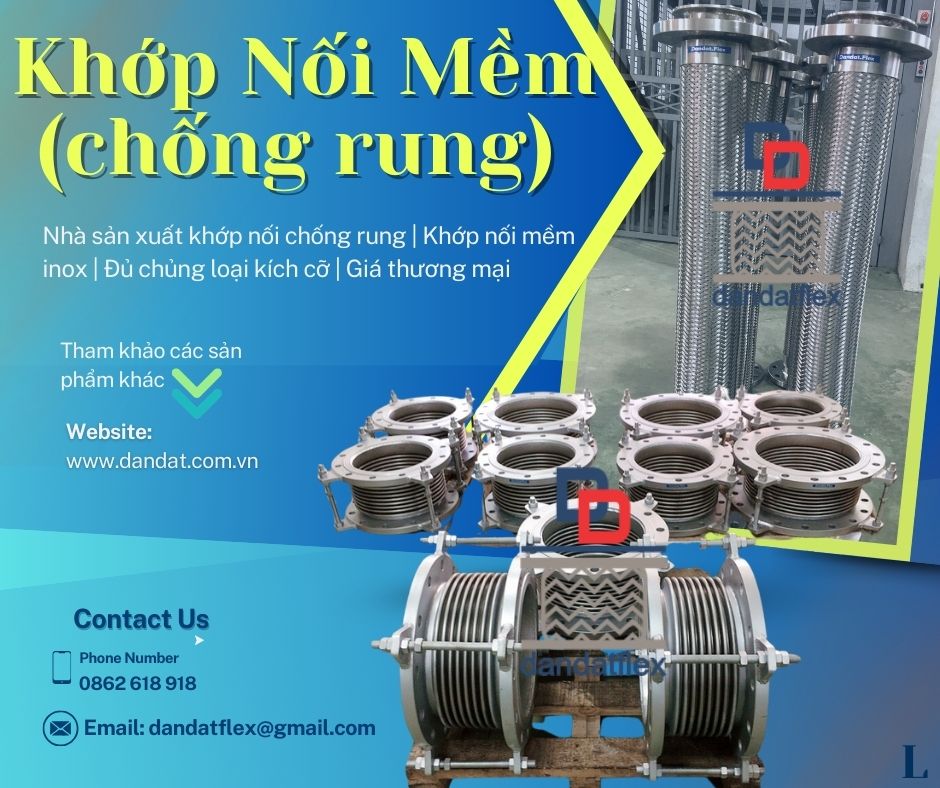 Khớp nối mềm inox chống rung mặt bích các loại, khop noi mem inox