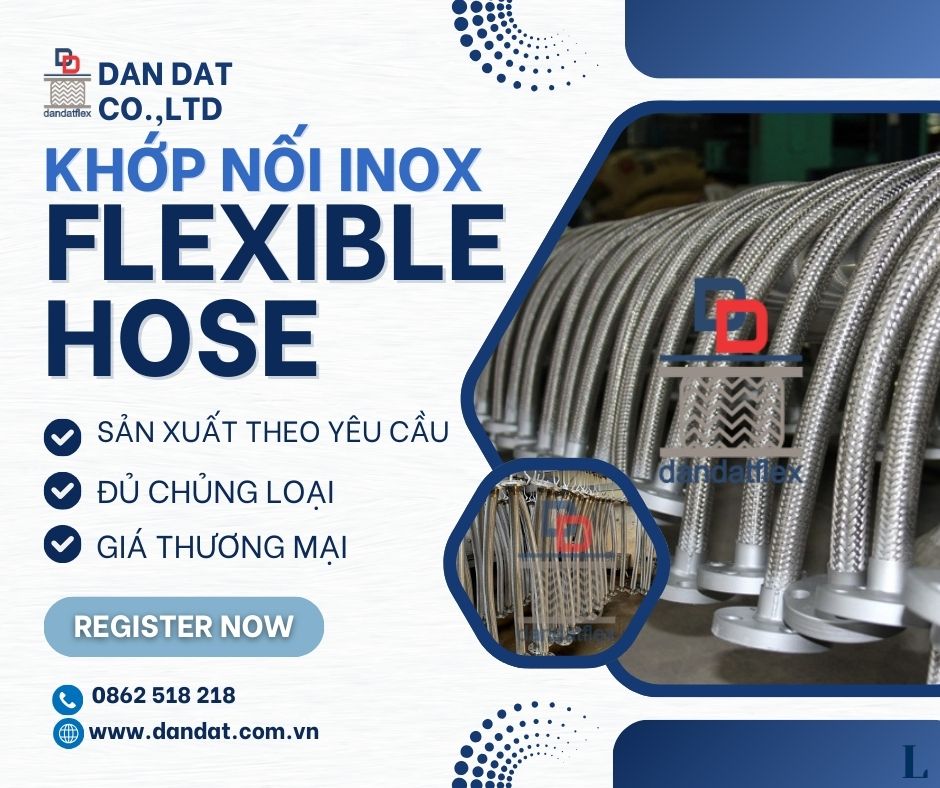 Khớp nối mềm inox chống rung mặt bích các loại, khop noi mem inox