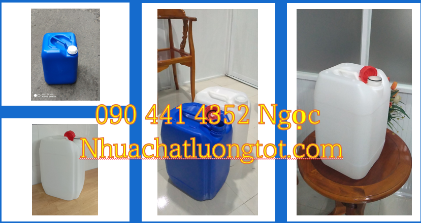 Can nhựa 10 lít đựng hoá chất, thùng nhựa 20 lít đựng axit, can nhựa